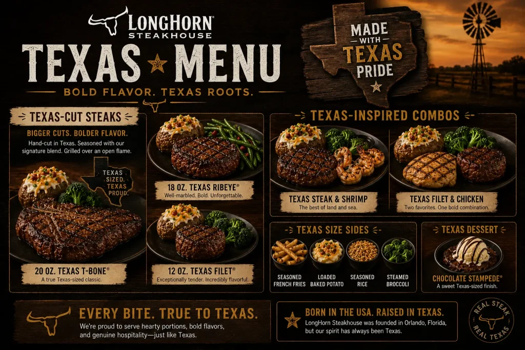 LongHorn Texas Menu